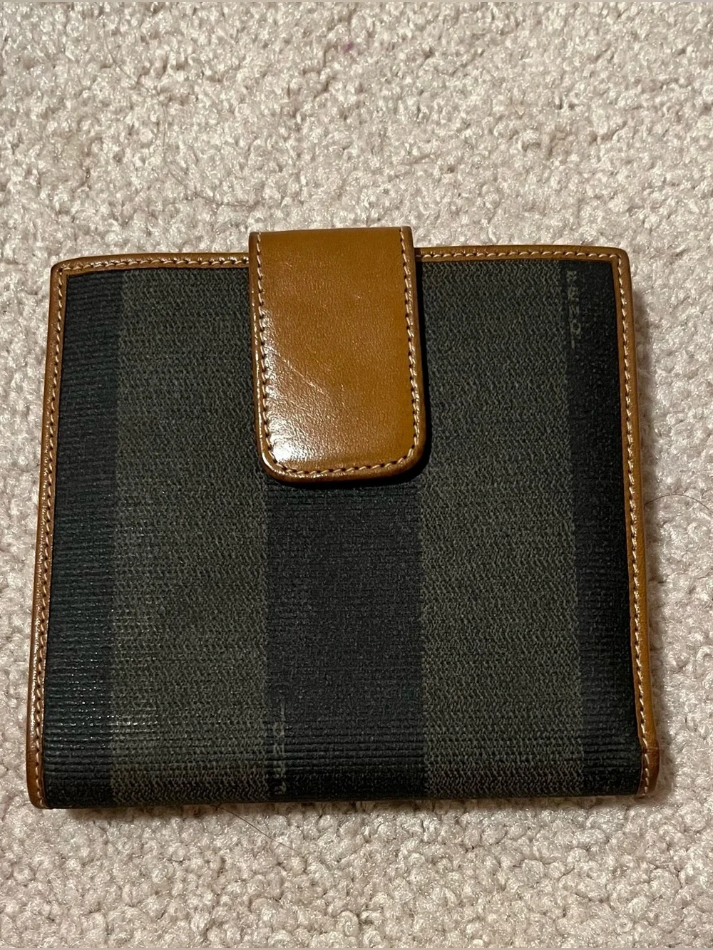 Fendi Penguin Stripe Double Sided Bi-Fold Wallet